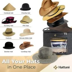 Hat Storage Organizer - 17 X 11 Inches - Hat Box For Travel With Viewing Window And Sturdy Felt - Cowboy Hat Holder And Carrier Hat Case For Sun Hats, Baseball Caps, Fedoras -Songmics Furniture Shop 51aVIgUR0FL