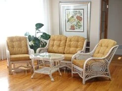 Pelangi Oval Coffee Table With Glass Top Natural Rattan Wicker ECO Handmade Design, White Wash -Songmics Furniture Shop 51aVQTY635L