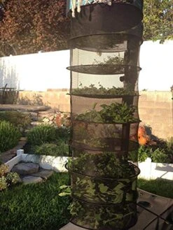 Desy & Feeci Herb Drying Rack, 8 Layer Collapsible Mesh Dry Net Herb Dryer With S Hang Buckle And Storage Bag, Black