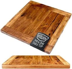 HEIRLOUM Reclaimed Wood Table Top - Rustic Recycled Solid Wooden Piece Perfect For Signs, Kitchens, Dining And Coffee Table Tops (Reclaimed Wood Table Top With Metal Edge, 36" X 36") 26 HEIRLOUM Reclaimed Wood Table Top - Rustic Recycled Solid Wooden Piece Perfect For Signs, Kitchens, Dining And Coffee Table Tops (Reclaimed Wood Table Top With Metal Edge, 36" X 36") -Songmics Furniture Shop 51aYKkhBS4L. AC