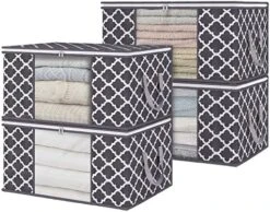 Fixwal Storage Bags 6 Pack 90L Large Capacity Clothes Organization And Storage Containers For Bedding Comforters Bedroom Closet Dorm With Reinforced Handle, Clear Window, Sturdy Zippers, Grey 15 Fixwal Storage Bags 6 Pack 90L Large Capacity Clothes Organization And Storage Containers For Bedding Comforters Bedroom Closet Dorm With Reinforced Handle, Clear Window, Sturdy Zippers, Grey -Songmics Furniture Shop 51aZI7ZmvfL. AC