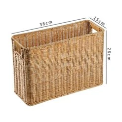 Angoily Magazine Storage Baske Seagrass Woven File Holder Narrow Place Storage Holder Book Wicker Basket Storage Basket Bin For Home Office Desk -Songmics Furniture Shop 51ab82AawOL