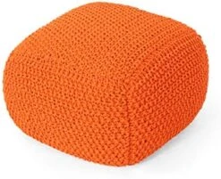 Christopher Knight Home Joyce Knitted Cotton Square Pouf, Dark Grey -Songmics Furniture Shop 51akKsHXCvL. AC