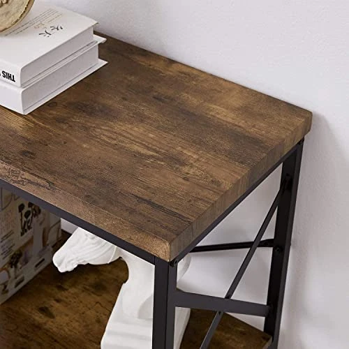 OIAHOMY Industrial Sofa Table,Console Table,3-Tier Industrial Rustic Hallway/Entryway Table,Easy Assembly,for Entryway, Living Room (Rustic Brown) 4 OIAHOMY Industrial Sofa Table,Console Table,3-Tier Industrial Rustic Hallway/Entryway Table,Easy Assembly,for Entryway, Living Room (Rustic Brown) - Image 4