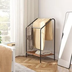 HOOBRO Freestanding Towel-Rack, 3 Tier Blanket Rack For Living Room, 23.6" L X 14.2" W X 33.9" H, Quilt Blanket Ladder Holder, Drying And Display Rack, Bathroom, Rustic Brown And Black BF63LB01 11 HOOBRO Freestanding Towel-Rack, 3 Tier Blanket Rack For Living Room, 23.6" L X 14.2" W X 33.9" H, Quilt Blanket Ladder Holder, Drying And Display Rack, Bathroom, Rustic Brown And Black BF63LB01 -Songmics Furniture Shop 51auGnfkAjL