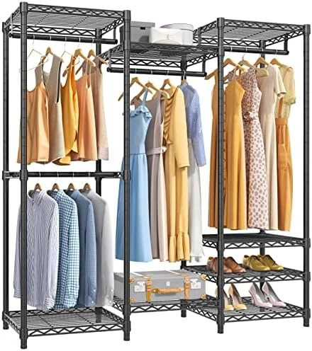 VIPEK V5 Portable Closet Wardrobe Heavy Duty Clothes Rack, Freestanding Clothing Rack With 4 Hang Rods & 8 Shelves, Adjustable Custom Closet Rack, 68.9" L X 15.7" W X 76.4" H, Max Load 800LBS, Black 8 VIPEK V5 Portable Closet Wardrobe Heavy Duty Clothes Rack, Freestanding Clothing Rack With 4 Hang Rods & 8 Shelves, Adjustable Custom Closet Rack, 68.9" L X 15.7" W X 76.4" H, Max Load 800LBS, Black - Image 8