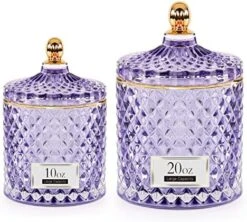 ALAMHI 2 Pack Qtip Holder Apothecary Jars With Lids, Purple Bathroom Accessories Aesthetic Room Decor Bathroom Decor Sets, Cotton Ball Storage Organizer For Cotton Swab, Cotton Rounds, 20oz+10oz -Songmics Furniture Shop 51aynKvkkvL. AC