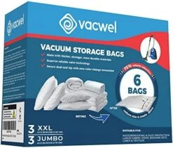 Vacwel 3-Pack XXL - Vacuum Storage Bags - Space Saver Bags For Clothes Storage – XL Comforters - Mattress Topper - Blanket Storage – Vacuum Sealer Bags – Ziplock Sealed - 3x XXL Bags (47x35in) - Bonus 1x Large Bag (32x21in) 27 Vacwel 3-Pack XXL - Vacuum Storage Bags - Space Saver Bags For Clothes Storage – XL Comforters - Mattress Topper - Blanket Storage – Vacuum Sealer Bags – Ziplock Sealed - 3x XXL Bags (47x35in) - Bonus 1x Large Bag (32x21in) -Songmics Furniture Shop 51b8eIrQRL. AC