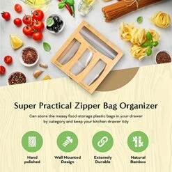 Umiboo Bamboo Ziplock Bag Organizer For Drawer | Zip Lock Bag Organizer | Ziploc Bag Organizer | Storage Bag Organizer | Sandwich Baggie Organizer For Your Kitchen Drawer | Plastic Bag Organizer -Songmics Furniture Shop 51bBW2P7d8L