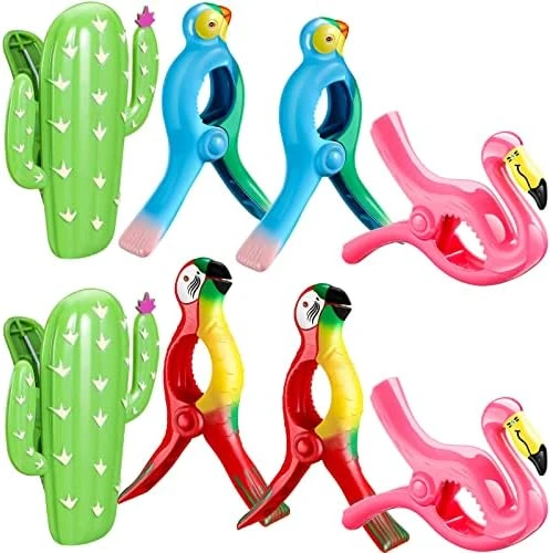 8 Pieces Beach Towel Clips Beach Chair Clips Towels Portable Parrot Flamingo Cactus Swallow Beach Towel Holder For Towels Cruise Pool Holiday Outdoor Clothes Pins (Multicolor,Multi Style) 9 8 Pieces Beach Towel Clips Beach Chair Clips Towels Portable Parrot Flamingo Cactus Swallow Beach Towel Holder For Towels Cruise Pool Holiday Outdoor Clothes Pins (Multicolor,Multi Style) - Image 9