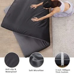 Japanese Nonslip XL Twin Futon Mattress Pad For Sofa Bed And Couch Lounger, Foldable Dormitory Floor Firm Supported 3in Thicken Tatami Size Mat, Kids Adult Nap Bunk Yoga Meditation, 39x80in Grey 7 Japanese Nonslip XL Twin Futon Mattress Pad For Sofa Bed And Couch Lounger, Foldable Dormitory Floor Firm Supported 3in Thicken Tatami Size Mat, Kids Adult Nap Bunk Yoga Meditation, 39x80in Grey -Songmics Furniture Shop 51bFM8MKiUL