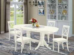 East West Furniture VABO7-LWH-LC Dining Set, 7-Piece -Songmics Furniture Shop 51bZKOb1MML. AC