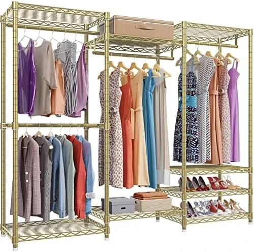VIPEK V5 Portable Closet Wardrobe Heavy Duty Clothes Rack, Freestanding Clothing Rack With 4 Hang Rods & 8 Shelves, Adjustable Custom Closet Rack, 68.9" L X 15.7" W X 76.4" H, Max Load 800LBS, Black 9 VIPEK V5 Portable Closet Wardrobe Heavy Duty Clothes Rack, Freestanding Clothing Rack With 4 Hang Rods & 8 Shelves, Adjustable Custom Closet Rack, 68.9" L X 15.7" W X 76.4" H, Max Load 800LBS, Black - Image 9