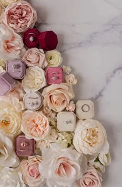 Velvet Ring Box - Elegant Vintage Octagon Display Holder For Jewelry - Double Storage, Soft Fabric - Perfect For Weddings, Engagement, Photography - Decorative & Functional Gifts For Brides (Lilac) -Songmics Furniture Shop 51bquXtusYL