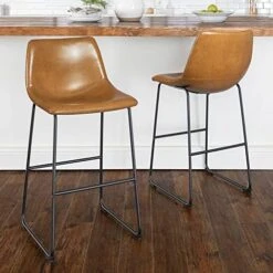 LEMBERI Faux Leather Dining Chairs Set Of 2, 18 Inch Kitchen & Dining Room Chairs,Mid Century Modern Dining Chairs With Backrest And Metal Legs, Comfortable Upholstered Seat Chairs (18,Black) -Songmics Furniture Shop 51bsZEfyp L. AC