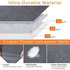 【𝟯𝗣𝗰𝘀】 Extra Large Clothes Blanket Storage Bags, 90L Thicker Fabric Closet Organizers And Storage Bins For Comforter, Clothing, Toys - Bedroom Dorm Storage Containers With Lids, Sturdy Handles -Grey -Songmics Furniture Shop 51c44X6DszL