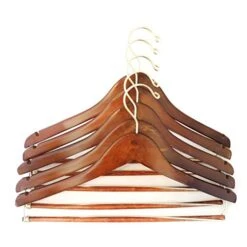 Quality Hangers Wooden Hangers Beautiful Sturdy Suit Curved Hangers Great For Travelers Heavy Duty Coat Hanger With Locking Bar Gold Hooks (5 Pack) -Songmics Furniture Shop 51cCUD0VmpL