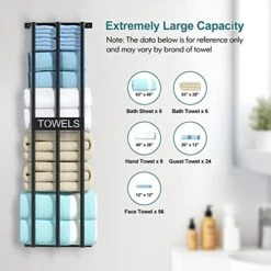 Towel Racks For Bathroom Wall Mounted, 3 Bar Towel Storage For Small Bathroom, 31.5in Bath Towel Holder For Rolled Towels, Metal Towel Organizer For Folded Large Towel Washcloths, Black -Songmics Furniture Shop 51cQbShYIML