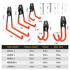 ValueMax Garage Hooks, Heavy Duty Tool Organizer Wall Mount, Steel Tool Holders Rack Organization For Storage, Utility Hooks And Hangers For Garden, Tools, Ski, Bike, Ladders(10 Pack) -Songmics Furniture Shop 51cZs5CAfUL
