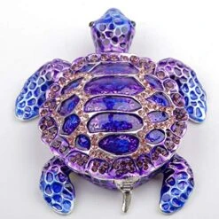 SEVENBEES Purple Sea Turtle Figurine Decorative Jewelry Boxes Hinged Trinket Box Sea Turtle -Songmics Furniture Shop 51cciMRAprL