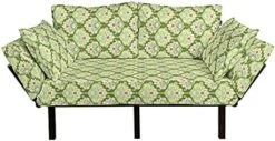 Ambesonne Striped Futon Couch, Retro Wavy Leaf Lines With Digital Effects Unusual Repeating Fresh Floral Essence Print, Daybed With Metal Frame Upholstered Sofa For Living Dorm, Loveseat, Green -Songmics Furniture Shop 51cguDRB2lL. AC
