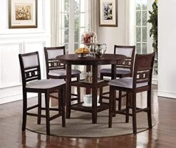 New Classic Furniture Gia 5-Piece Round Counter Height Set With 1 Dining Table And 4 Chairs, 42.25", Cherry -Songmics Furniture Shop 51cl852zKL. AC