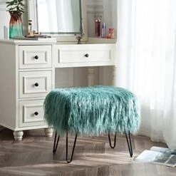 Home Soft Things Mongolian Faux Fur Ottoman, Antique White, 19'' X 13'' X 17'', Cozy Plush Fluffy Ottoman Foot Rest Stool For Living Room Bedroom Entryway Makeup Bench End Of Bed Home Décor -Songmics Furniture Shop 51ctj KNPYS. AC