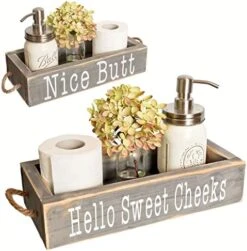 Nice Butt Bathroom Decor Box, One Box With Print On 2 Sides Farmhouse Bathroom Decor Nice Butt Bathroom Box Toilet Box, Hello Sweet Cheeks Bathroom Box Rustic Decor, Toilet Organizer Farmhouse Decor -Songmics Furniture Shop 51cvfDWdxL. AC