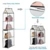 ANSTROUT Hanging Purse Handbag Organizer For Closet, Purse Organizer With 4 Mesh Shelves Handbag Closet Purse Storage Bag (White-2Pack)