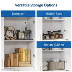 Cozy Castle 71" Tall Kitchen Pantry, Freestanding Pantry Cabinet With Adjustable Shelves And Doors For Kitchen, Dining Room, White -Songmics Furniture Shop 51czbY2wINL