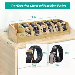 WEIFUTCH Belt Organizer Box, Bamboo Belt Holder, 7 Compartments Belt Storage Organizer For Drawer And Closet, Wooden Belt Display Case Belt Storage Hanger For Men Women -Songmics Furniture Shop 51d3D3m2ARL