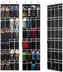 ZOBER Over The Door Shoe Organizer 3 Pack - 12 Mesh Pockets, Space Saving Hanging Shoe Holder For Maximizing Shoe Storage, Accessories, Toiletries, Etc. No Assembly Required (Black) 12 ZOBER Over The Door Shoe Organizer 3 Pack - 12 Mesh Pockets, Space Saving Hanging Shoe Holder For Maximizing Shoe Storage, Accessories, Toiletries, Etc. No Assembly Required (Black) -Songmics Furniture Shop 51d63R 6UL. AC