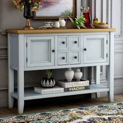 ZSQ Buffet Table, Cambridge Series Sideboard Table With Bottom Shelf, Console Table Dining Room Server, Entry Table Buffet Cabinet Sofa Table (Grey) -Songmics Furniture Shop 51dBPBGXQ5L. AC 1