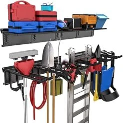 TORACK Tool Storage Rack, Heavy Duty Steel Garage Wall Mount Garden Tool Organizer For Ladders, Chairs, Shovels, Broom, Power Tools (8-Pack 5.7"-11" Mixed Hooks, Up To 800 Lbs) 15 TORACK Tool Storage Rack, Heavy Duty Steel Garage Wall Mount Garden Tool Organizer For Ladders, Chairs, Shovels, Broom, Power Tools (8-Pack 5.7"-11" Mixed Hooks, Up To 800 Lbs) -Songmics Furniture Shop 51dQSWBbweL. AC