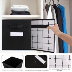 XYH Storage Cubes, 3 Pack 11 Inch Cube Storage In Check Pattern,Foldable Cube Storage Bin With Visual Labels, Suitable For Storing Clothes,Toy And Book. -Songmics Furniture Shop 51dQZAc382L