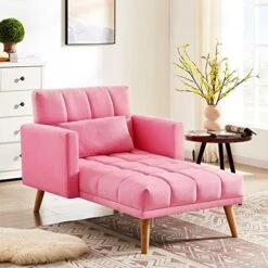 AWQM Convertible Chair Bed Sleeper,3-in-1 Futon Sofa Bed Chair With Adjustable Backrest,Tufted Velvet Chaise Lounge Sofa Bed Couch, Sleeper Chair Recliner Sofa Chair For Small Space,Red -Songmics Furniture Shop 51dTTUc9qJL. AC