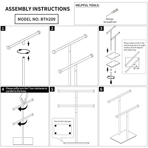 KES Hand Towel Stand For Bathroom Countertop Double-T Towel Holder Towel Rack With Square Base SUS304 Stainless Steel Brushed Finish, BTH209B-2 2 KES Hand Towel Stand For Bathroom Countertop Double-T Towel Holder Towel Rack With Square Base SUS304 Stainless Steel Brushed Finish, BTH209B-2 - Image 2