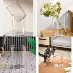 Okllen 2 Pack Plastic Waste Basket, Clear Round Trash Can Small Wastebasket Garbage Container Bin For Bathroom, Bedroom, Kitchen, Home, Office, 7.3" X 8.5" X 10.6" 9 Okllen 2 Pack Plastic Waste Basket, Clear Round Trash Can Small Wastebasket Garbage Container Bin For Bathroom, Bedroom, Kitchen, Home, Office, 7.3" X 8.5" X 10.6" -Songmics Furniture Shop 51dabMCkhoL