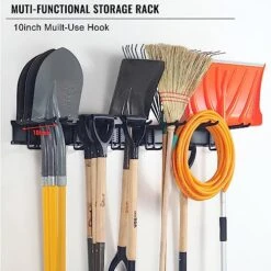 Aking Ace Wall Mount Tool Storage Rack, Heavy Duty Garage Storage Tool Organizer, Garden Tool Wall Hooks And Hangers, Hold Up To 350lbs