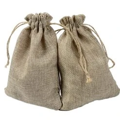 Egurs Burlap Bags With Drawstring 10 Pcs 9.8” X 13.8”/25x35cm Large Jute Gift Bags Linen Bag For Wedding Favors Party DIY Craft