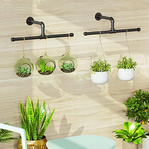 FANHAO Industrial Pipe Clothes Rack, Heavy Duty Rustic Detachable Wall Mounted Clothing Rack Black Iron Garment Bar, Multi-purpose Hanging Rod For Closet Storage, 2 Pack 5 FANHAO Industrial Pipe Clothes Rack, Heavy Duty Rustic Detachable Wall Mounted Clothing Rack Black Iron Garment Bar, Multi-purpose Hanging Rod For Closet Storage, 2 Pack - Image 5