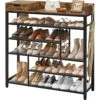 Yaheetech 6-Tier Shoe Rack Organizer, Shoe Shelf Organizer With Storage Box, Free Standing Shoe Storage Rack For Entryway, Living Room, Holds 24 Pairs Of Shoes, Industrial Style