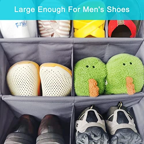 GAKKY STO Over The Door Shoe Organizer, Hanging Shoe Organizer, Storage Various Compartments With 3 Hooks Shoe Storage Rack Organizer For Shoes, Sneakers And Home Accessories, Grey 1-PACK 3 GAKKY STO Over The Door Shoe Organizer, Hanging Shoe Organizer, Storage Various Compartments With 3 Hooks Shoe Storage Rack Organizer For Shoes, Sneakers And Home Accessories, Grey 1-PACK - Image 3