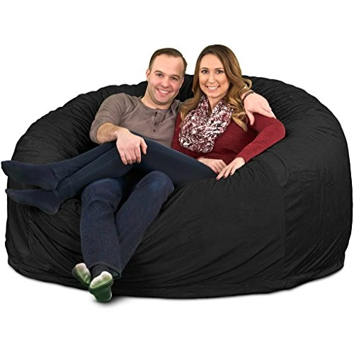 ULTIMATE SACK 6000 (6 Ft.) Bean Bag Chair: Giant Foam-Filled Furniture - Machine Washable Covers, Durable Inner Liner, 100% Virgin Foam. Comfy Bean Bag Chair. (Charcoal, Fur) 1 ULTIMATE SACK 6000 (6 Ft.) Bean Bag Chair: Giant Foam-Filled Furniture - Machine Washable Covers, Durable Inner Liner, 100% Virgin Foam. Comfy Bean Bag Chair. (Charcoal, Fur)