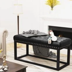 AWQM Tufted Storage Ottoman Bench,Velvet Upholstered Storage Bench With Button,Flip Top,Perfect For Living Room,Entryway,Bedroom,47.24", Light Pink 27 AWQM Tufted Storage Ottoman Bench,Velvet Upholstered Storage Bench With Button,Flip Top,Perfect For Living Room,Entryway,Bedroom,47.24", Light Pink -Songmics Furniture Shop 51e4Zff0dL. AC