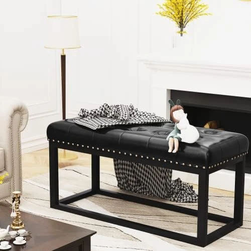 AWQM Tufted Storage Ottoman Bench,Velvet Upholstered Storage Bench With Button,Flip Top,Perfect For Living Room,Entryway,Bedroom,47.24", Light Pink 13 AWQM Tufted Storage Ottoman Bench,Velvet Upholstered Storage Bench With Button,Flip Top,Perfect For Living Room,Entryway,Bedroom,47.24", Light Pink - Image 13