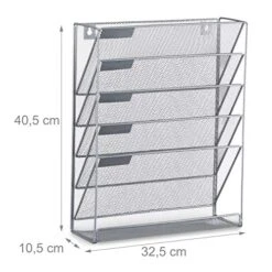 Relaxdays Wall Mount Magazine Rack, 10.5 X 32.5 X 40.5 Cm, Silver -Songmics Furniture Shop 51e76p1qGyL