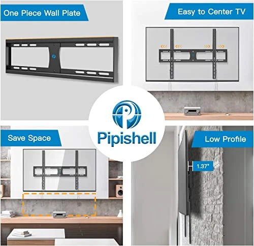 Pipishell Low Profile Fixed TV Wall Mount Bracket Ultra Slim For Most 42-90 Inch LCD OLED QLED 4K Plasma Flat Curved Screen TVs Up To132lbs Max VESA 800x600mm, Fits 16", 18", 24" Wood Studs 2 Pipishell Low Profile Fixed TV Wall Mount Bracket Ultra Slim For Most 42-90 Inch LCD OLED QLED 4K Plasma Flat Curved Screen TVs Up To132lbs Max VESA 800x600mm, Fits 16", 18", 24" Wood Studs - Image 2