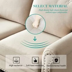 Harper & Bright Designs 3-Piece Living Room Storage Sofa Set With 3-Seat Couch, Loveseat And Single Armchair, Silver Nailhead Trim/Hidden Storage Space Under Seat/Classical Wooden Legs/Beige Fabric -Songmics Furniture Shop 51eEaH9FgRL