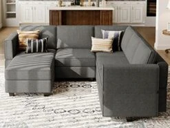 Belffin Modular Sectional Couch U-Shape Modulars Reversible Sectional Sofa Convertible Chaise Sofa With Storage Grey 17 Belffin Modular Sectional Couch U-Shape Modulars Reversible Sectional Sofa Convertible Chaise Sofa With Storage Grey -Songmics Furniture Shop 51eEzx6SzDL